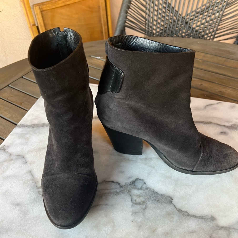 Rag & Bone ankle high black suede boots 38.5